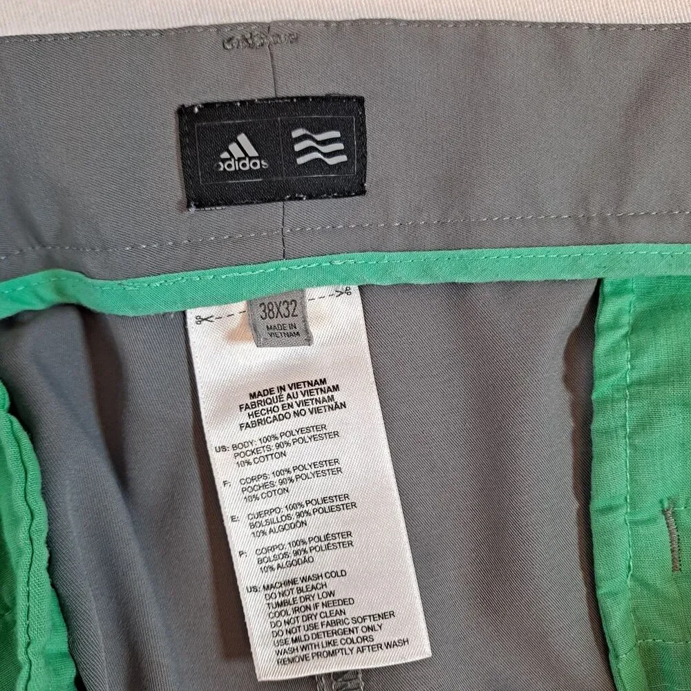 Adidas Men's 3-Stripe Golf Pants Size 38x32(40x31) B82633 Gray